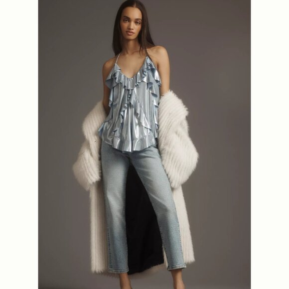 Brand New By Anthropologie Shine Ruffle Tank - Picture 4 of 7